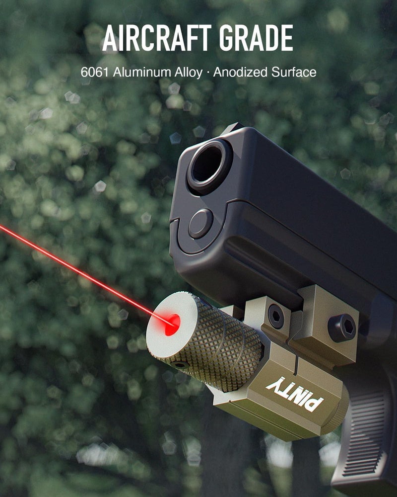 Pinty Compact Tactical Red Laser Sight with Picatinny Mount Alan Wrenches for Hunting - Easy and Bright, Flat Dark Earth - Image 3